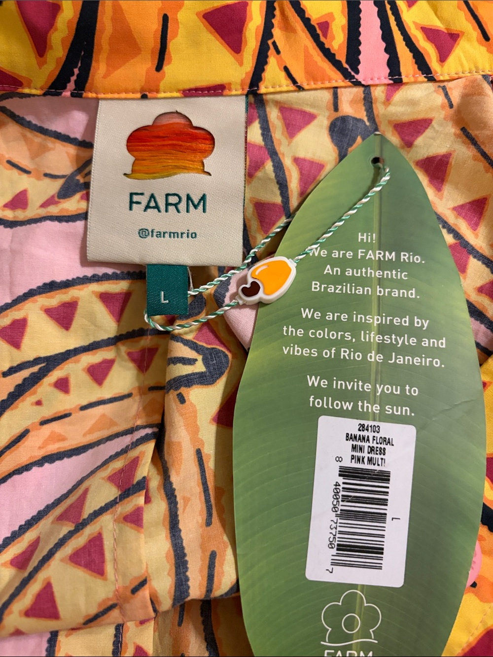 FARM Rio Banana Floral Cotton Mini Dress - Picture 7 of 10